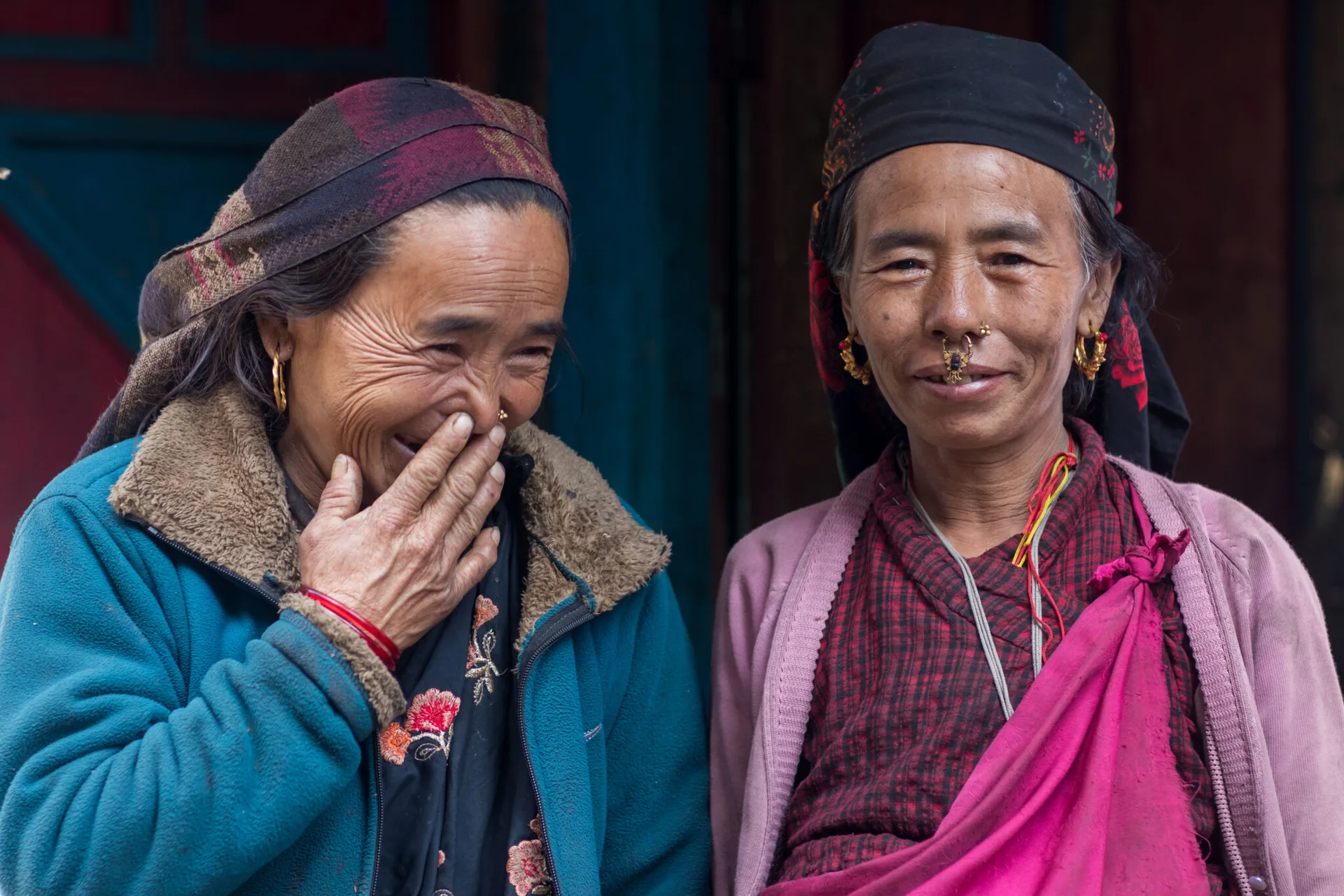 Two Himalayan hosts smiling together